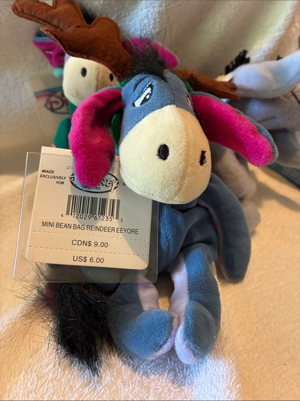 Retired Disney Eeyore bean bag- Blue, Teal, Purple. 4 Eeyores